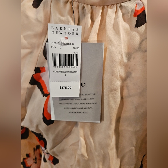 ⭐️ NWT $375 A.L.C. Jules Pink Floral Print Silk Blouse size 2 - Picture 5 of 6